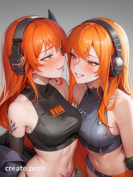 Two Girl 18+s with Perfect Medium Breasts Share  Kisses in Hentai Bliss
