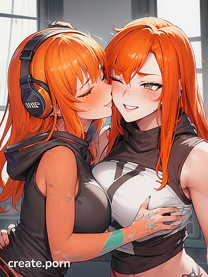 Two People Wearing Jeans and Hoodies in Steamy Hentai Picture
