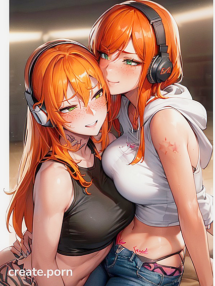 Blushing Mischievously – Ginger in Hoodie Exploring Horny Hentai Fantasies