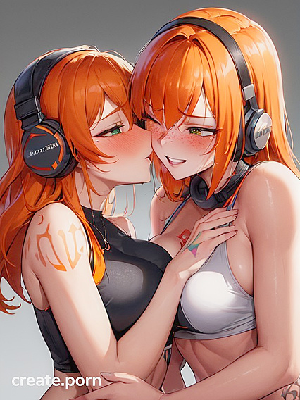 Gingerwith Headphones Teasing Her Rounded Ass in hentai Picture