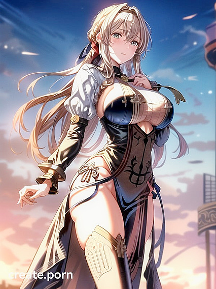 Violet Evergarden's Massive Breasts in Full Body Anime-Accurate Costume Hentai Picture