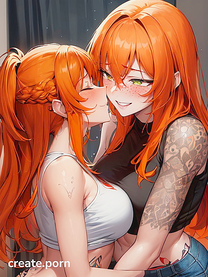 Two Fit Lovers with Green Eyes Enjoy  Hentai Pleasure Together