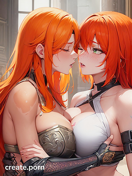 Ginger With Armor Gloves and Tattoos in Steamy Hentai Picture