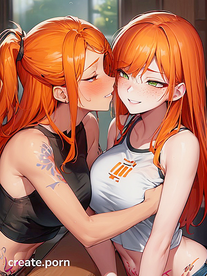 Green-Eyed Cutie With a Rounded Ass Smiles and Blushes in Naughty Hentai Picture