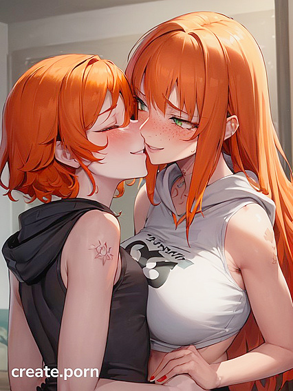 Ginger Beauty Enjoying  hentai Picture with Long Length Pleasure