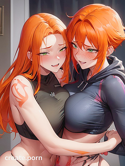Mischievous Ginger Smiles and Blushes Through Steamy Straight Hentai Images