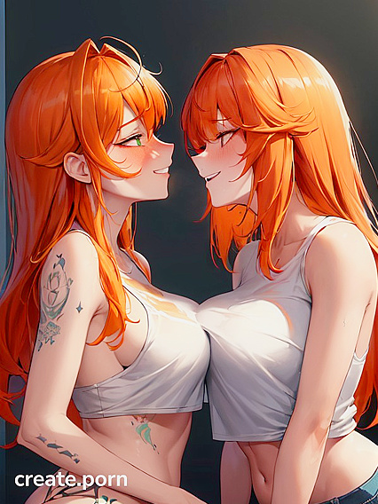 Gorgeous Ginger with Perfectly Perky Breasts in Exciting Hentai Picture
