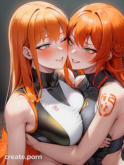 Fit Girl 18+s with Perfect Tits Share  Kisses in Seductive Hentai Picture