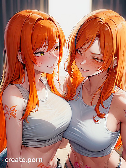 Blushing Mischievously withMedium Breasts and Tattoos in hentai AI Picture
