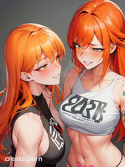 Ginger with Medium Breasts Enjoying Soft Pastel hentai Pleasures