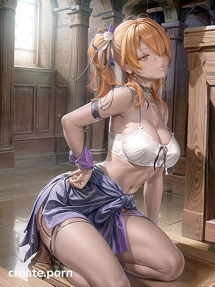 Mature Red-Skinned Beauty with Pigtails Enjoys  Hentai Pleasure