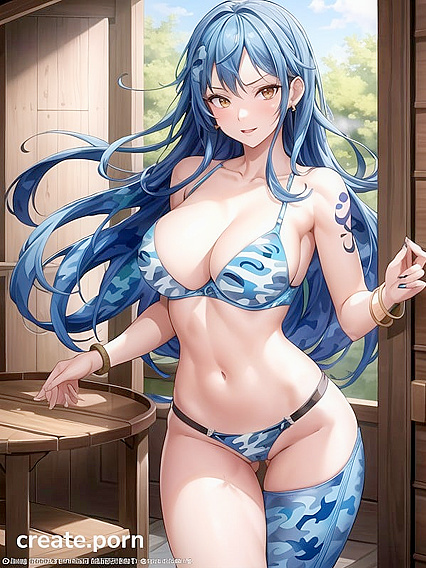 Nami from One Piece Strips Down to Her Blue Camo Bra in Naughty Hentai Fun