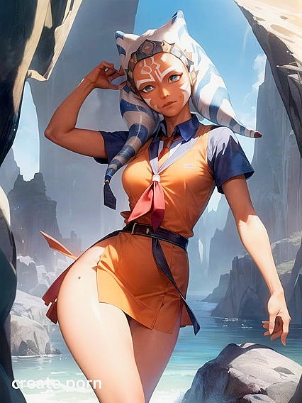 Ahsoka Tano in School Uniform Explores Dark Cavens in Mind-Blowing Hentai Images