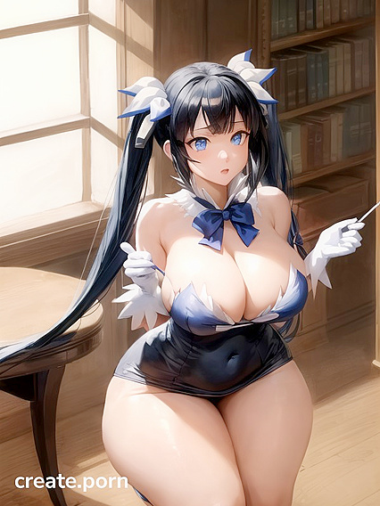 Hestia from DanMachi Shows Off Her Huge Ass in Living Room Hentai Picture