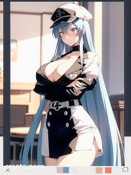Skinny Esdeath from Akame ga Enjoying Seductive SFW Hentai Moments