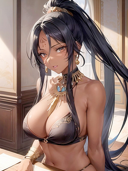Dark-Skinned Beauty with Tribal Necklace in Wild Hentai Adventures
