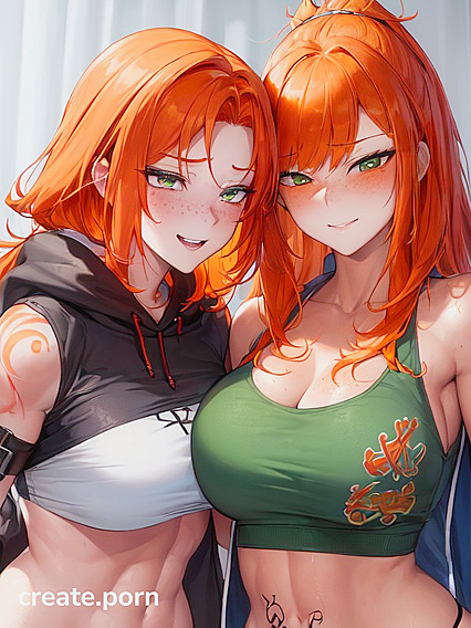 Ginger Beauty Enjoying Soft Pastel Pleasures in Stunning Hentai Images