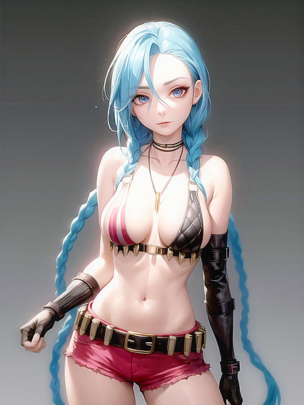 Naked Jinx from League of Legends Stars in Steamy Hentai AI Picture