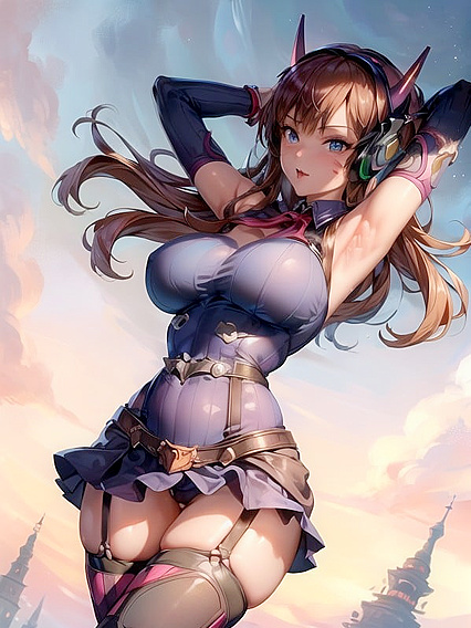 D'Va from Overwatch Shows Off Her Tight Little Ass in naughty Hentai Images