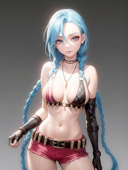 Naked Jinx from League of Legends in Seductive Hentai Picture