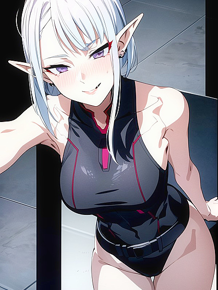 18-Year-Old With Purple Eyes and Huge Breasts in Seductive Hentai Images