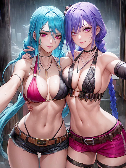 Wet-Clothed Girl 18+s Embrace Passionately in Ultra-Detailed Hentai Images