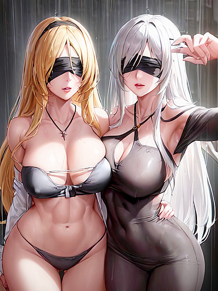 Girl 18+s in Tight Clothes Take Sexy Selfies While Hugging in Hentai AIPorn