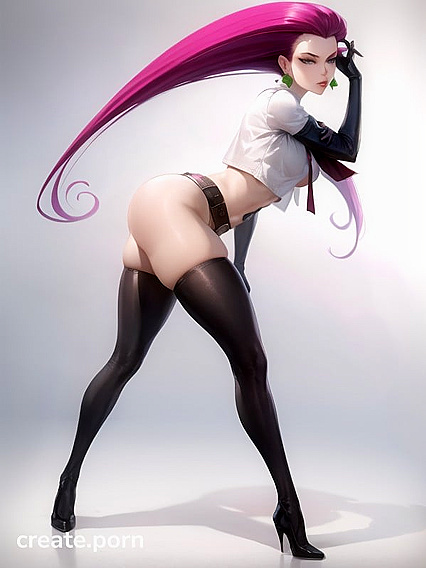Naked Jessie from Pokémon Poses Seductively in Erotic Hentai Art