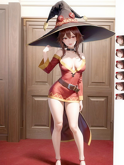 Megumin from Isekai Quartet Enjoying Full-Body Pleasure in naughty Hentai Images