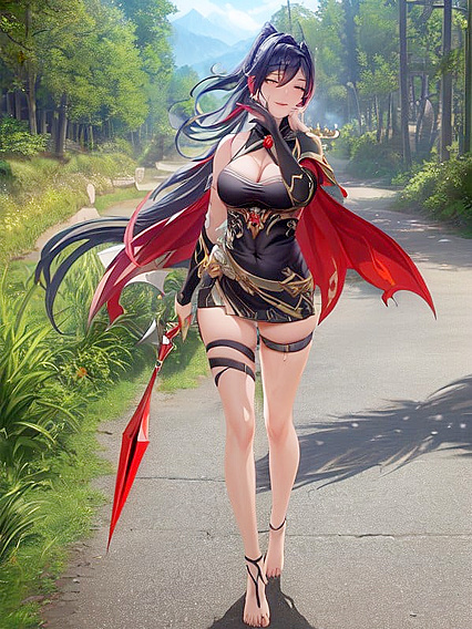 Barefoot Dehya from Genshin Impact in K-Hentai Erotic Adventures