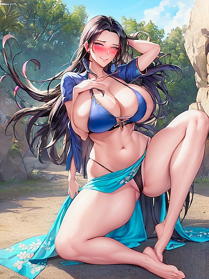 Nico Robin from One Piece Goes Barefoot for Seductive Sitting Down Hentai Fun