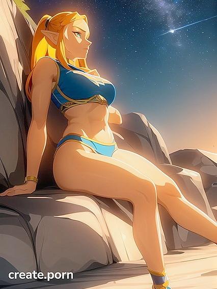 Zelda from The Legend of Zelda Laid Out in Seductive Front View Hentai Picture