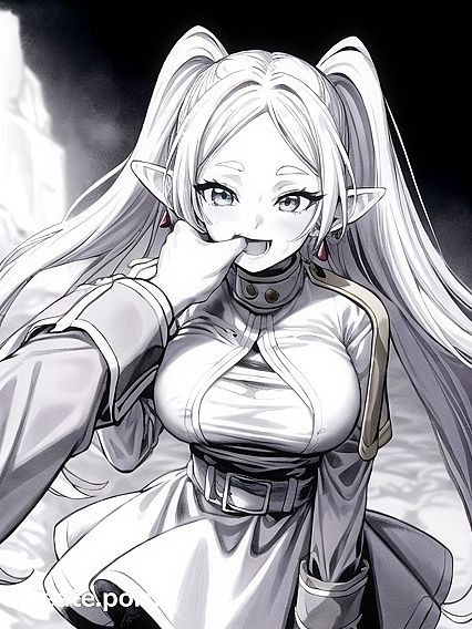 Naked with Pubic Hair, Enjoying Thick Lines in Horny Hentai Images