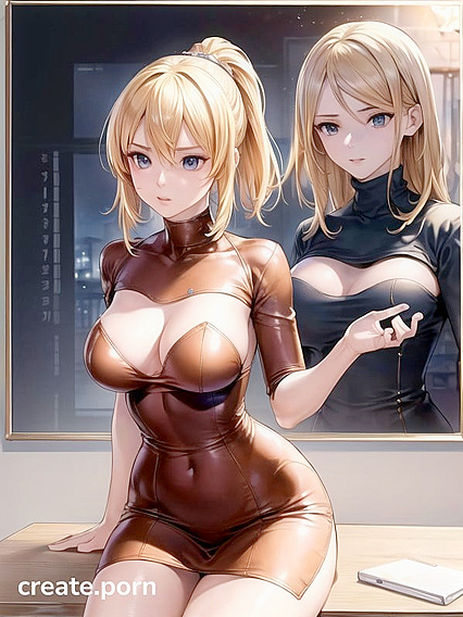 Scandinavian Beauty Kneels for  Busty Hentai Pleasure