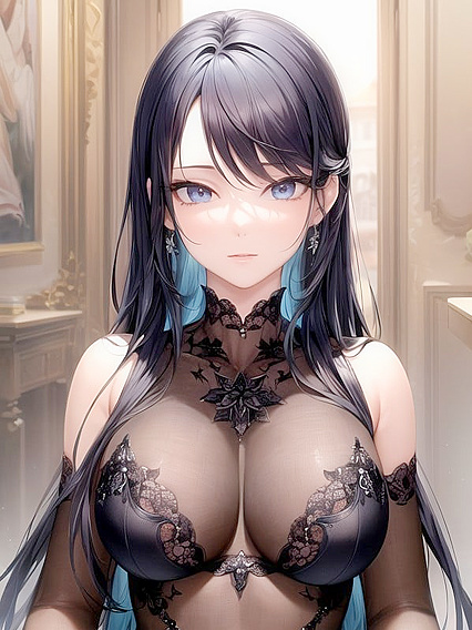 Viewer Stares Intently in Captivating Hentai Picture
