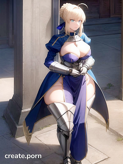 Artoria Pendragon's Enormous Assets in Extreme Hentai Picture