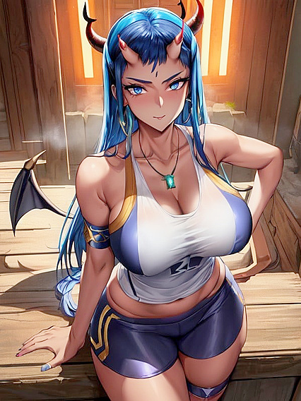 Devil Wears Oversized T-Shirt in Steamy 30+ hentai Picture