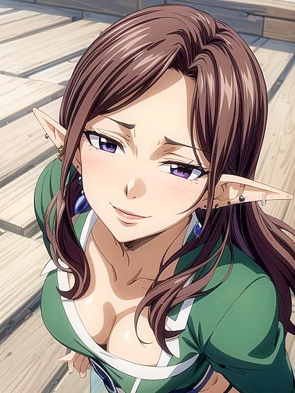 Purple-Eyed Beauty with Large Breasts Moans Wildly in hentai Bliss
