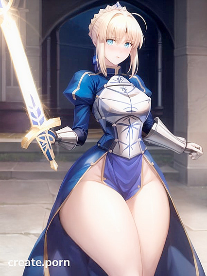 Artoria Pendragon's Enormous Ass and Expanding Breasts in Erotic Hentai Picture