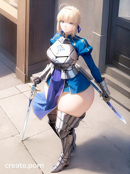 Artoria Pendragon Shows Off Her Huge Ass and Massive Breasts in Steamy Hentai Picture