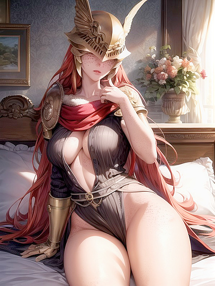 Freckled Beauty Gets Intimate in Ultra-Detailed Bed hentai Picture