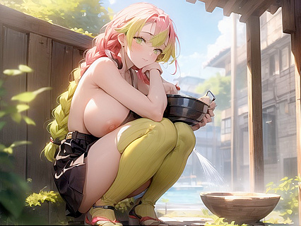 Horny Girl 18+ Stares at You While Showing Off Her Pubic Hair in Hentai Picture