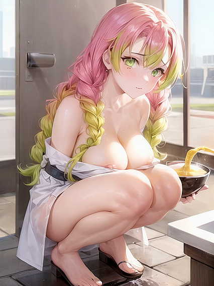 Horny Teen 18+ Squats Down for  Hentai Picture Right Before Your Eyes