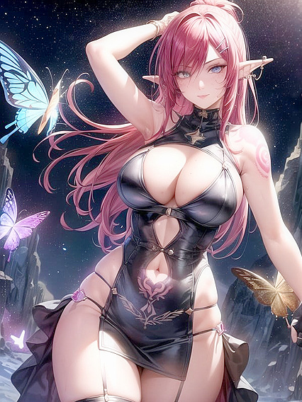 Goth Girl 18+ with Hair Clips Enjoying  Hentai Pleasure Ai Hentai Images