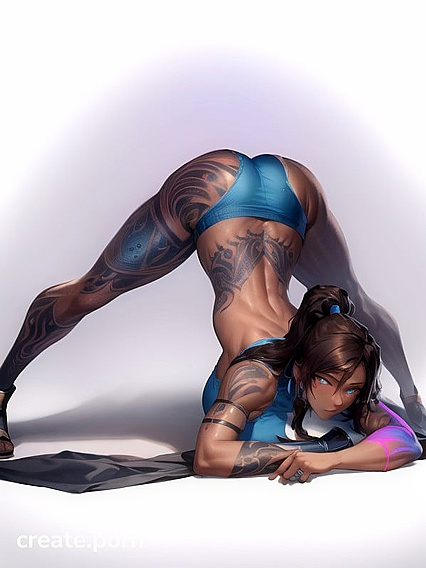 Tattooed Beauty with Medium Breasts Parties Wild in Hentai Picture