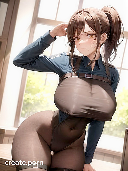 Sasha Braus from Attack on Titan Shows Off Her Massive Bosom and Curves in hentai Picture