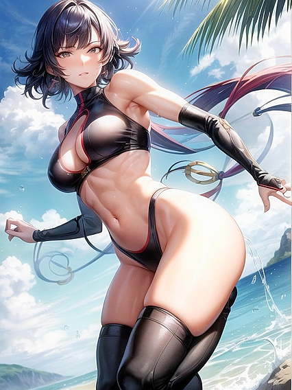 Sui Feng from Bleach Gets Wild in Permed Hairstyle Muscular Hentai Picture