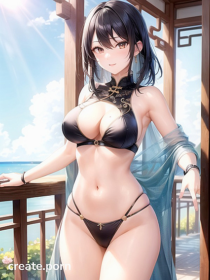 Belly Dancer with Small Ass Seduces in SteamyBrunette Hentai Picture