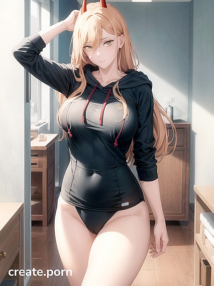 Large Breasted Babe in Swimsuit Stands for Steamy Hentai Picture