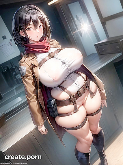 Mikasa Ackerman from Attack on Titan in Full-Bodied Massive Breasts Hentai Picture
